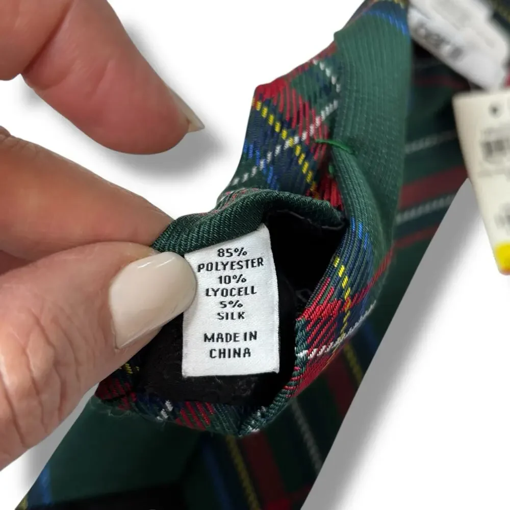 NWT Bar III Farrin Plaid Christmas Tie